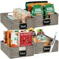 thumbnail image 1 of Best Choice Products Set of 4 16x12in Woven Water Hyacinth Pantry Baskets w/ Chalkboard Label, Chalk Marker - Gray, 1 of 7