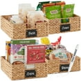 thumbnail image 1 of Best Choice Products Set of 4 16x12in Woven Water Hyacinth Pantry Baskets w/ Chalkboard Label, Chalk Marker - Natural, 1 of 7