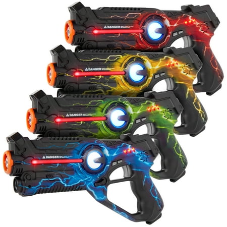 Best Choice Products Set of 4 Infrared Laser Tag Blaster Set for Kids & Adults w/ Multiplayer Mode