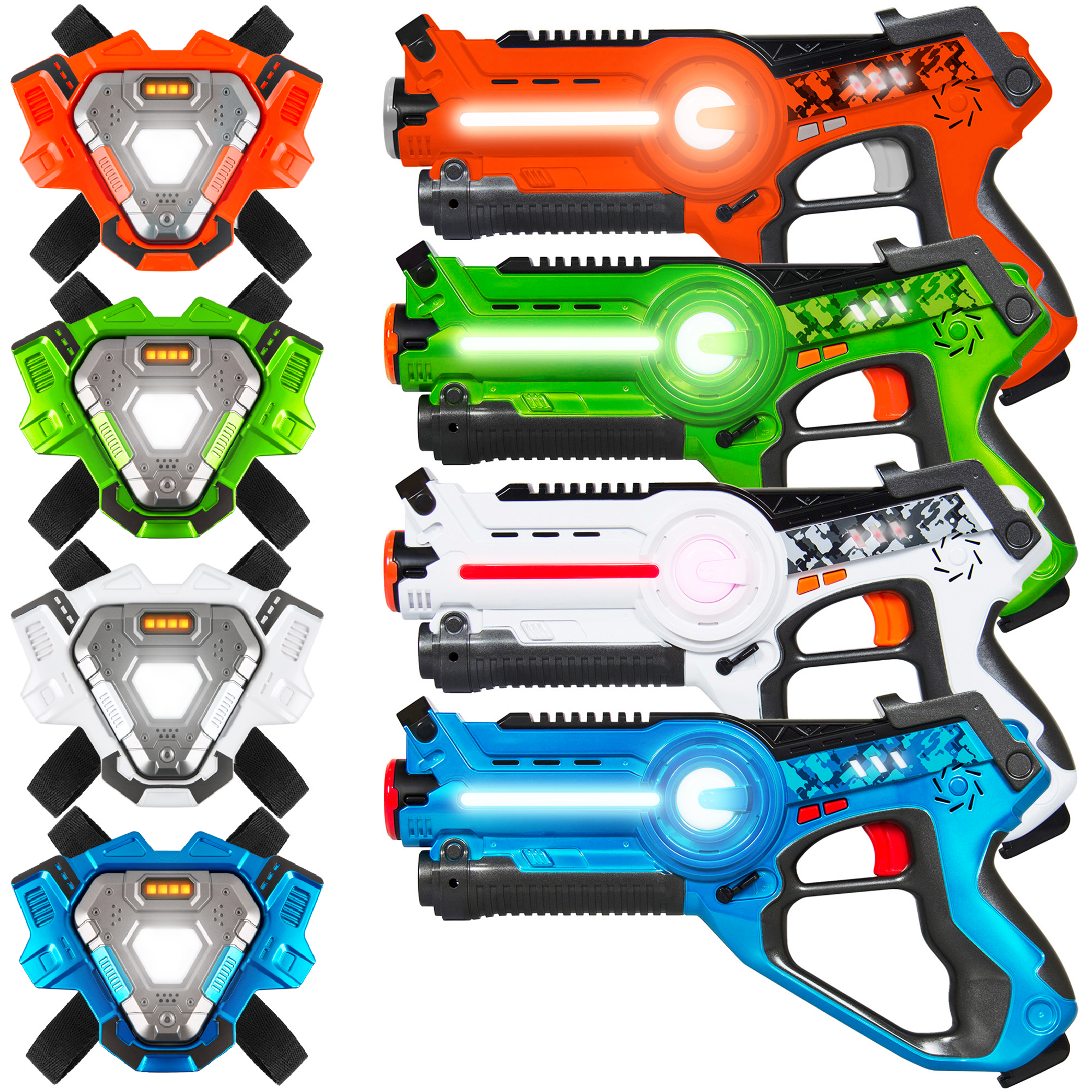 Best Choice Products Set of 4 Infrared Laser Tag Guns & Vest Set for Kids & Adults - Orange/Green/White/Blue - image 1 of 6