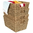 thumbnail image 1 of Best Choice Products Set of 4 Multipurpose Stackable Seagrass Storage Laundry Organizer Baskets w/ Handles - Natural, 1 of 6
