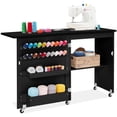 thumbnail image 1 of Best Choice Products Sewing Machine Table & Desk w/ Craft Storage and Trays - Black, 1 of 8
