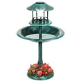 thumbnail image 1 of Best Choice Products Solar Outdoor Bird Bath Pedestal Fountain Garden Decoration w/ Fillable Planter Base - Green, 1 of 9
