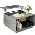 thumbnail image 1 of Best Choice Products Square Rustic Modern Lift Top Coffee Table w/ Cubby, Non-Scratch Pads - Gray, 1 of 8