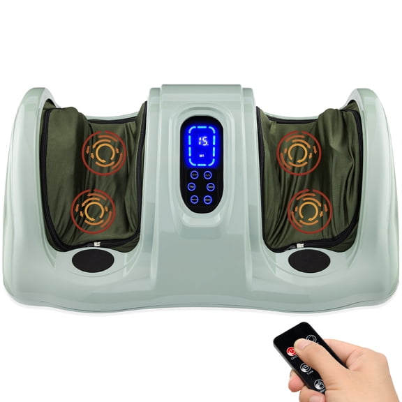 Best Choice Products Therapeutic Kneading & Rolling Shiatsu Foot Massager w/ High Intensity Rollers, Remote - Sage Green