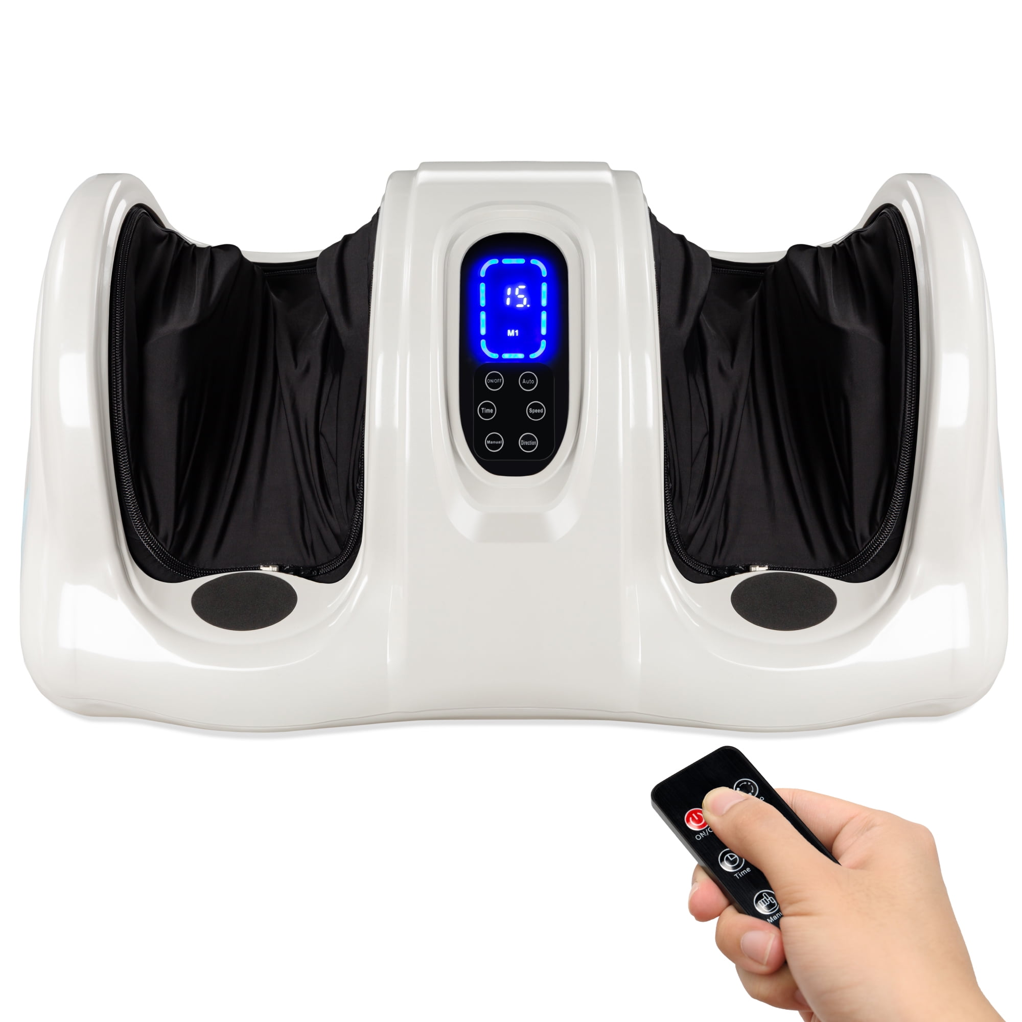 Best Choice Products Therapeutic Kneading & Rolling Shiatsu Foot Massager w/ High Intensity Rollers, Remote - White