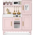 thumbnail image 1 of Best Choice Products Wooden Cottage Kids Pretend Play Kitchen with 11 Accessories, Espresso Machine - Pink, 1 of 10