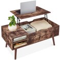 thumbnail image 1 of Best Choice Products Wooden Mid-Century Modern Lift Top Coffee Table w/ Hidden Storage, Removable Shelf - Brown, 1 of 8