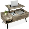 thumbnail image 1 of Best Choice Products Wooden Mid-Century Modern Lift Top Coffee Table w/ Hidden Storage, Removable Shelf - Gray Oak, 1 of 8