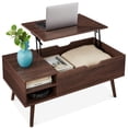 thumbnail image 1 of Best Choice Products Wooden Mid-Century Modern Lift Top Coffee Table w/ Hidden Storage, Removable Shelf - Walnut, 1 of 8