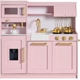 thumbnail image 1 of Best Choice Products Wooden Toddler Kitchen Playset with Espresso Machine, Toy Storage and 17 Accessories - Pink, 1 of 9