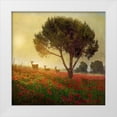 thumbnail image 1 of Best, Chris 26x26 White Modern Wood Framed Museum Art Print Titled - Trees Poppies Deer II, 1 of 4