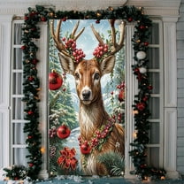 Best Christmas Gifts 2025 Christmas Decorations 35X71 Inch Santa Claus Christmas Door Cover For Festival Party Backdrop Best Christmas Decor Home