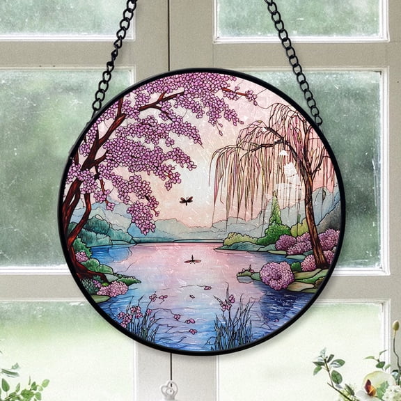 Best Christmas Gifts - Japanese Serenity Dragonfly Stained Glass Hanging Ornament for Christmas - Sparkling Tree Decoration, Great Holiday Gift for Mom, Dad, Friends, Family