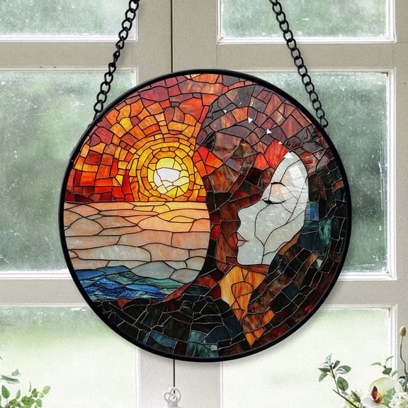 Best Christmas Gifts - Romantic Couple kiss Holiday Stained Glass Hanging Ornament - Christmas Tree Decoration, Meaningful Gift for Family & Friends, Keepsake 2025