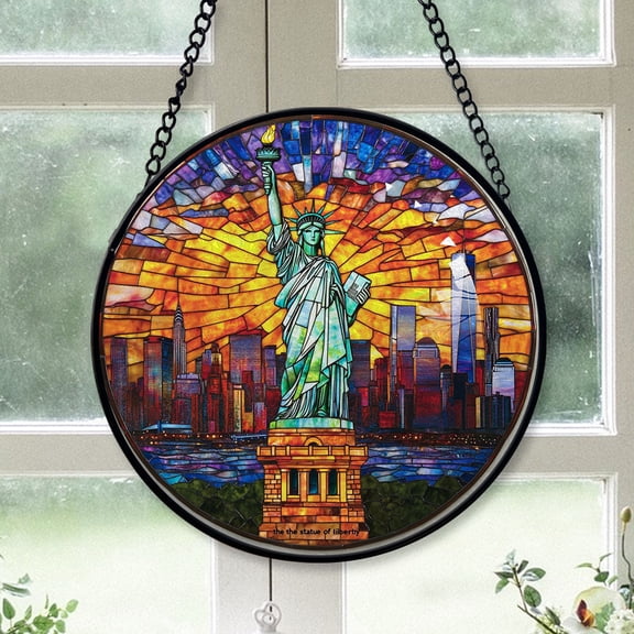 Best Christmas Gifts - Statue of Liberty American Holiday Stained Glass Hanging Ornament - Christmas Tree Decoration, Meaningful Gift for Family & Friends, Keepsake 2025
