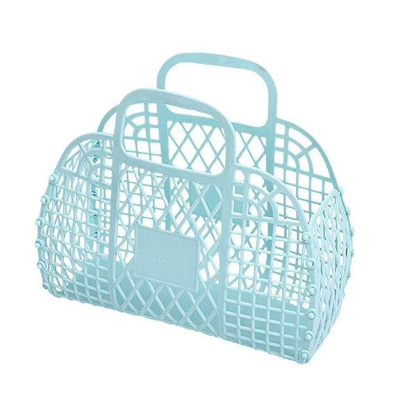 Pedty Bathroom Hollow Wash Storage Basket Bath Basket Plastic Bath Basket Foldable Student Grid Hand Basket Bath Basket Blue, Storage Case, Home Textile Storage, 1 Folding Basket,Baskets