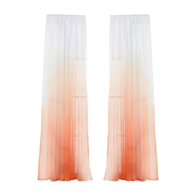 Best Clearance! Pedty Door Scarf Gradient Color Tulle Window Curtain