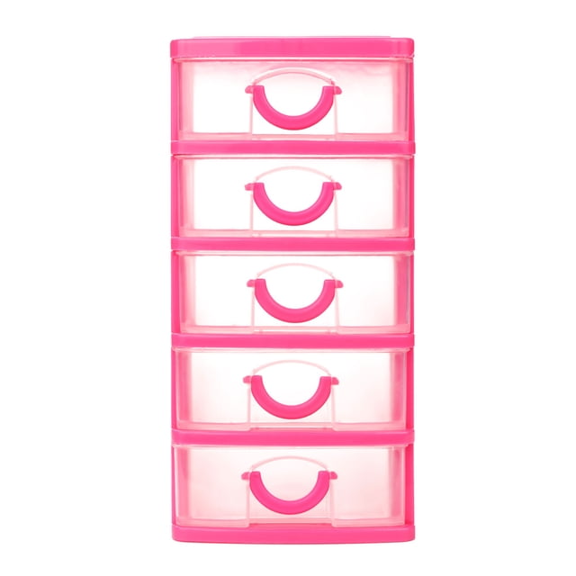 Pedty Multi-Layer Storage Box Small Drawer Type Red Xl (Red Five Layers), Storage Case, Home Textile Storage, 1 5-Layer Storage Box