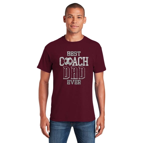 Best Coach Dad Ever Soccer Daddy Papa Father's Day Sports Fan Gift T-Shirt Unisex, up to 5XL