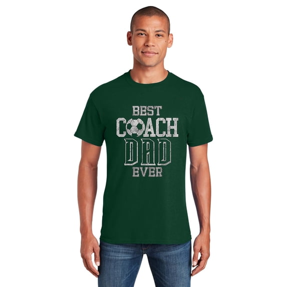 Best Coach Dad Ever Soccer Daddy Papa Father's Day Sports Fan Gift T-Shirt Unisex, up to 5XL