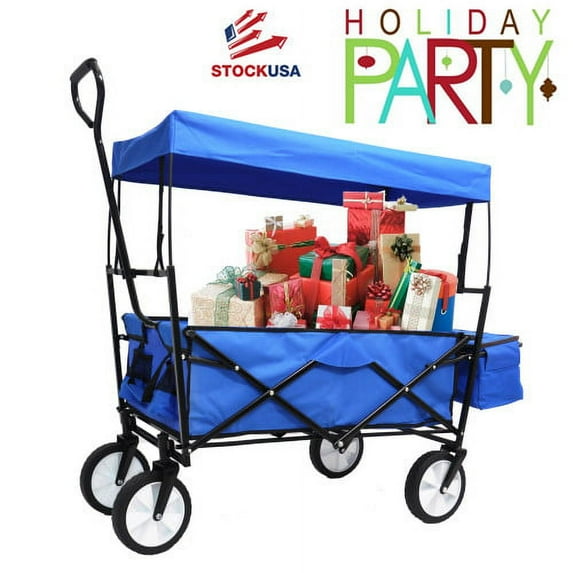 Best Collapsible Folding Wagon, Heavy Duty Utility Beach Wagon Cart with Removable Wheels, Large Capacity Foldable Grocery Wagon for Garden Outdoor Us