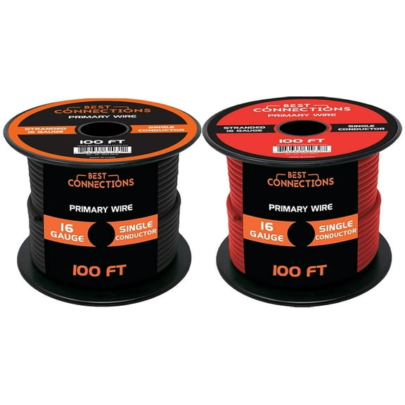 Best Connections 16Ga Primary Remote Wire 2 Rolls Electrical 200ft. Total