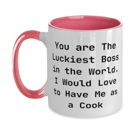 Best Cook Gifts, You are The Luckiest Boss in the World. I Would, Useful Two Tone 11oz Mug For Coworkers, Cup From Colleagues, Gift ideas, Unique gift ideas, Best gift ideas, Christmas gift ideas,