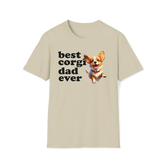 Best Corgi Dad, Gildan Unisex Softstyle T-Shirt, Fur Dad Graphic Tee, S-3XL