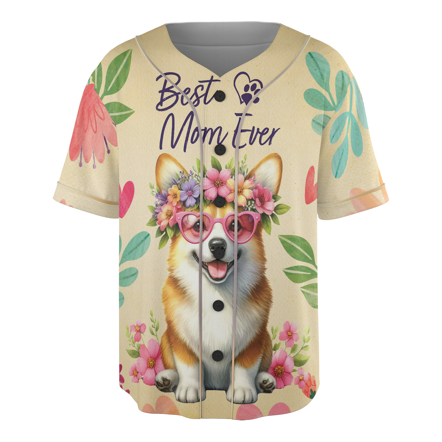 Best Corgi Mom Ever Happy Mother's Day All Over Print 3D Baseball Shirt ...