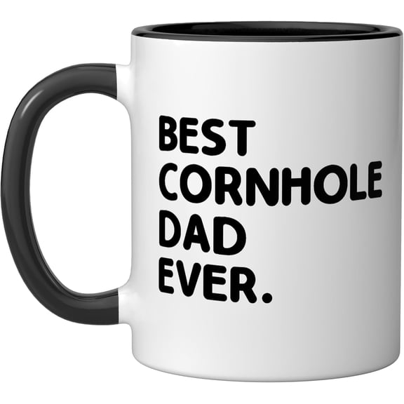 Best Cornhole Dad Ever Corn Toss Bean Bag Father Ceramic Mug 11 oz