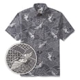 thumbnail image 1 of Gray Crane Shirt For Men Cotton Hawaiian Shirt Fun Aloha Shirt Button-down Short Sleeve Shirt Soaring Crane Auspicious, 1 of 9