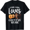 thumbnail image 1 of Best Country Music Art For Girl Women Musician Country Music T-Shirt men and women can wear, black, white, gifts, 1 of 4