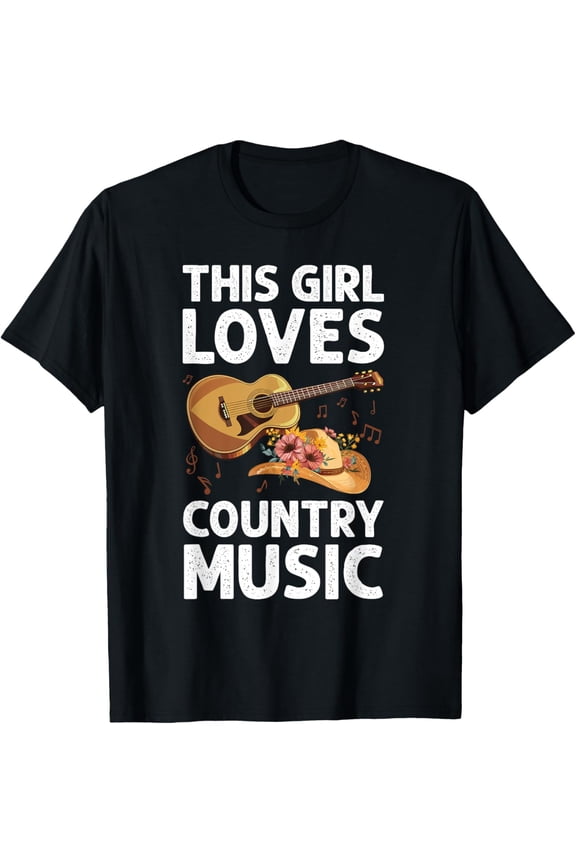 Best Country Music Art For Girl Women Musician Country Music T-Shirt men and women can wear, black, white, gifts