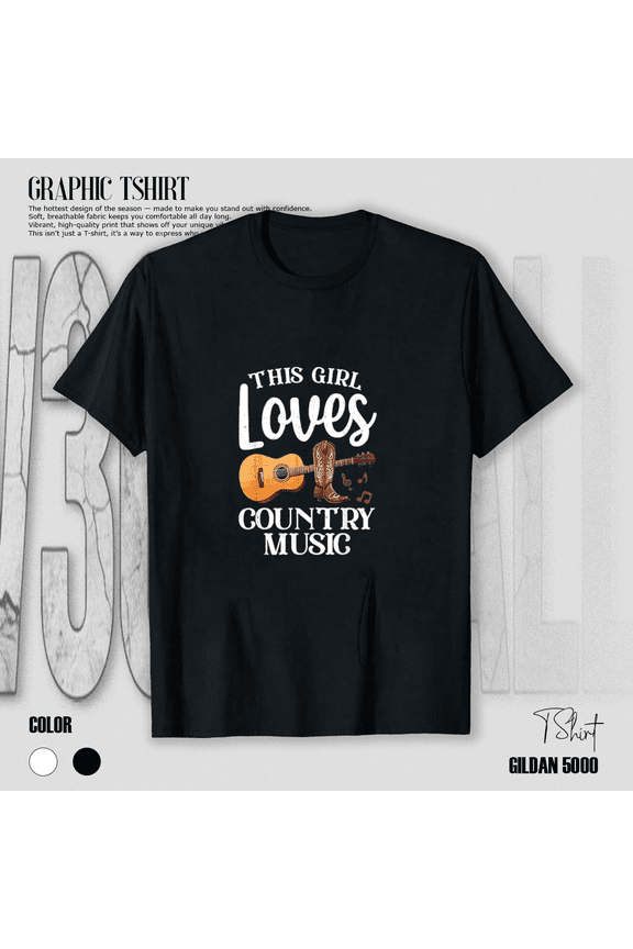 Best Country Music Art For Girl Women Musician Country Music Unisex T-Shirt, up to size 5XL