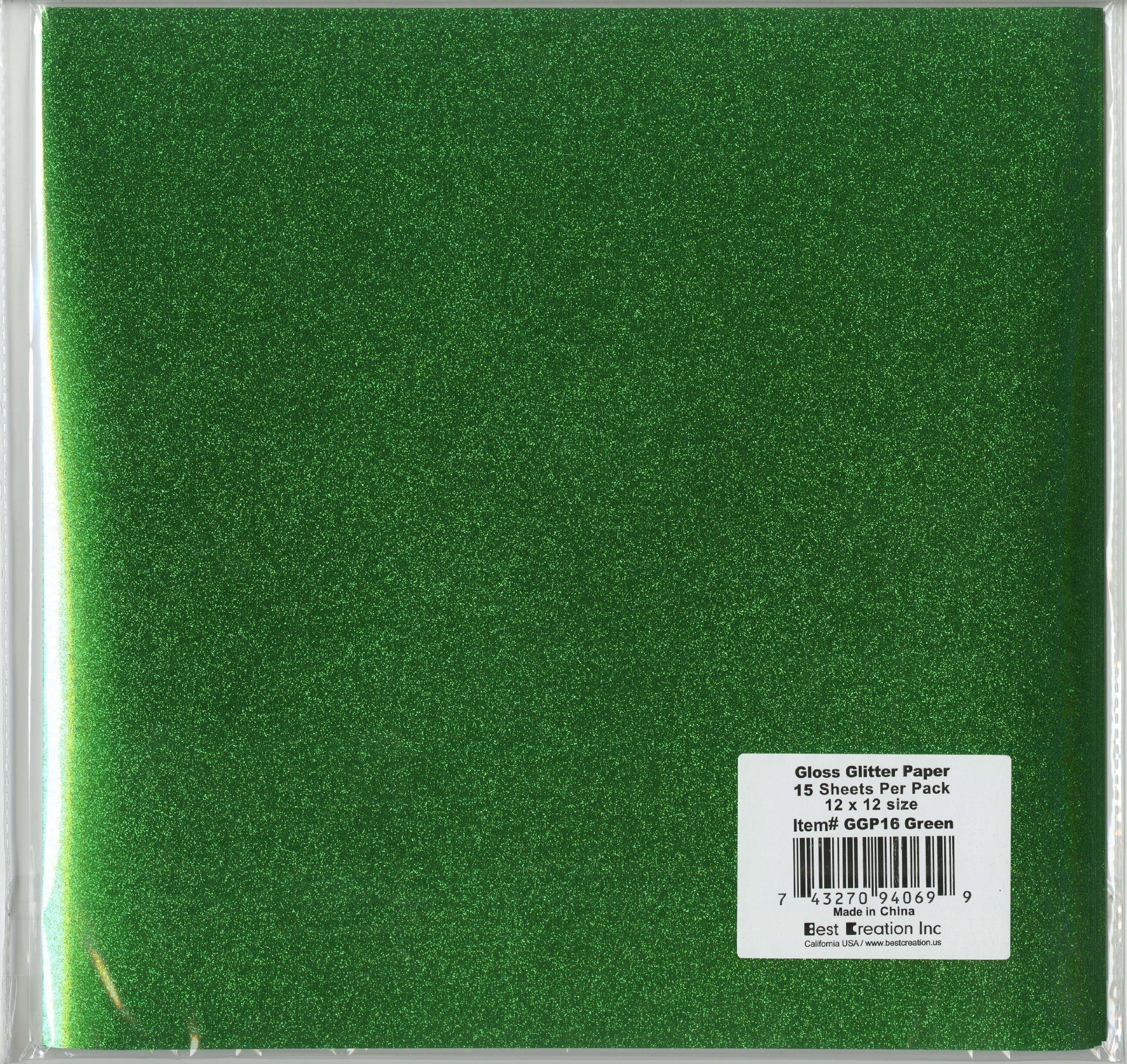 Green - Best Creation Glitter Cardstock 12X12