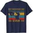 thumbnail image 1 of Best Dachshund Dad Ever Funny Weiner Dog Gifts Unisex T-Shirt for Men Women Kids Toddler,Navy Color,Size YS, 1 of 5