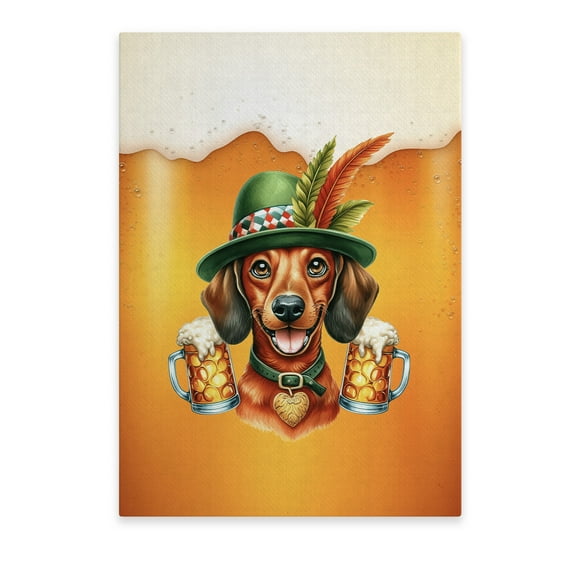 Best Dachshund Dad Proud Beer Lover Happy Oktoberfest Vertical Matte Canvas Poster Wiener Dog Lover Gifts Idea Wall Art Home Decor - 02016