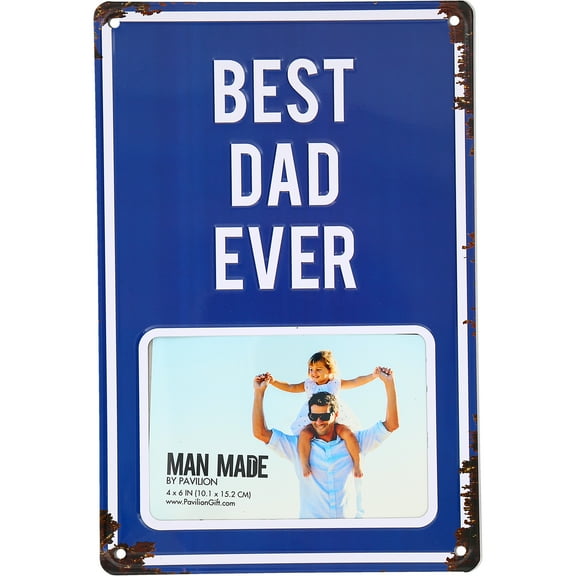 Best Dad 8 x 11.75 Tin Frame (Holds 6 x 4 Photo)