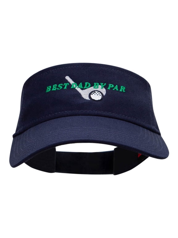 Best Dad By Par Embroidered Cotton Twill Visor - Navy OSFM
