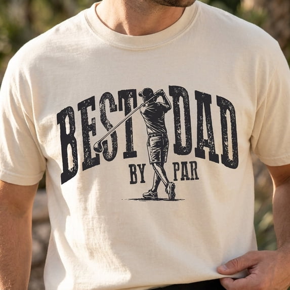 Best Dad By Par Golf T-Shirt Funny Golfer Gifts for Dad Husband Father Graphic Tee
