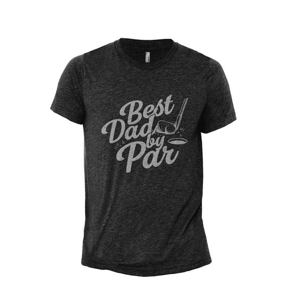 Best Dad By Par Men's Modern Fit Fun Casual T-Shirt Printed Graphic Tee Charcoal Grey Small