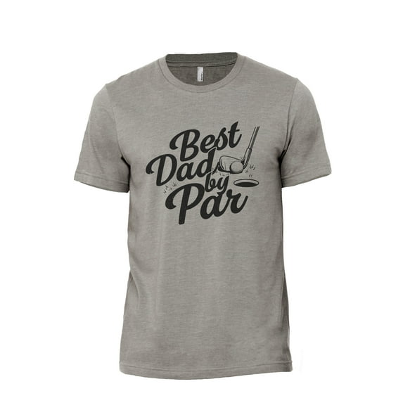 Best Dad By Par Men's Modern Fit Fun Casual T-Shirt Printed Graphic Tee Military Grey 2X-Large