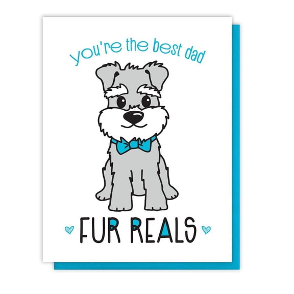 Best Dad Card – Adorable Dog Design with "You're the Best Dad Fur Reals" Message – Ideal for Birthdays, Father's Day, or Just Because – Includes Envelope