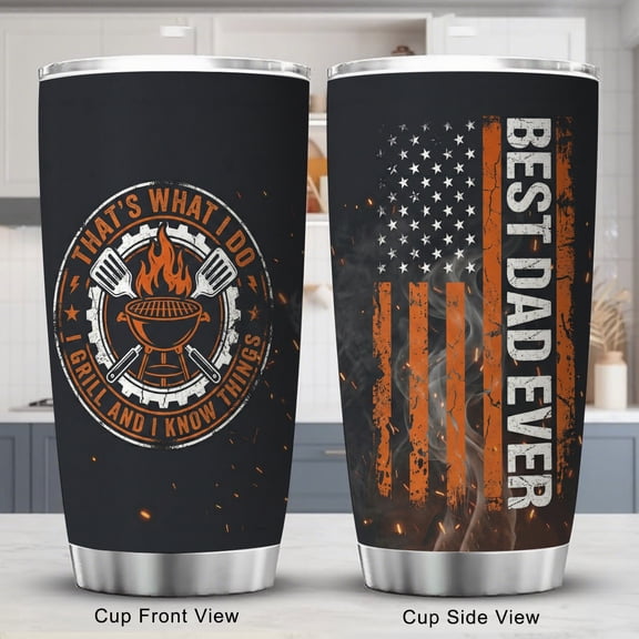 Best Dad Ever 20oz Tumbler Cup, Novelty Birthday & Christmas Gift for Men from Kids
