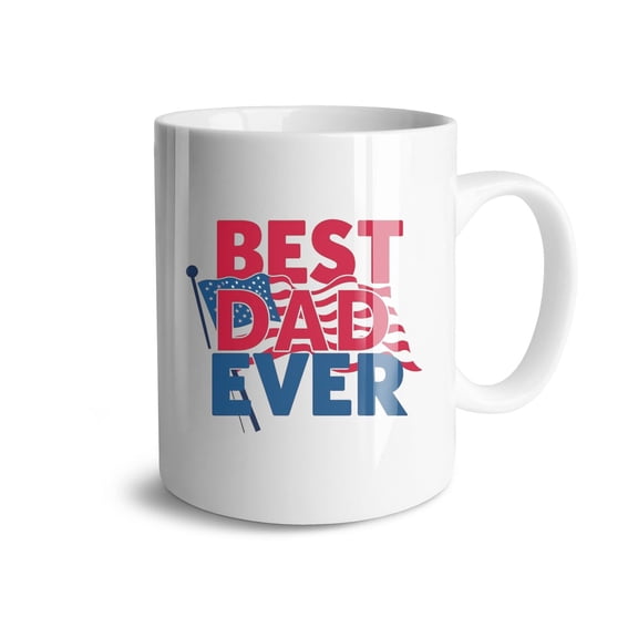 Best Dad Ever American Flag Coffee Mugs 15 OZ Sublimation Mugs,Double-sided Printing Ceramic Cups Ceramic Mugs for Coffee,Tea,Hot Cocoa