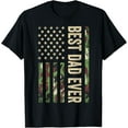 thumbnail image 1 of Best Dad Ever American Military Camouflage Flag Gift Father T-Shirt, 1 of 5