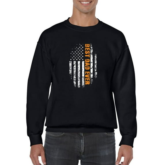 Best Dad Ever And Usa Flag Sweatshirt Men -GoatDeals Designs, Male Small