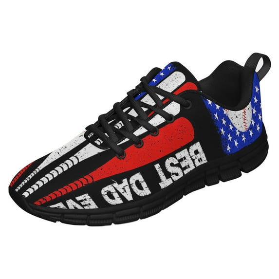 Best Dad Ever Baseball Running Shoes Sneakers Mesh Black Size 11