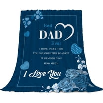 Best Dad Ever Blanket Gift for Fathers Day I Love You Dad Birthday Gifts Blanket from Daughter Son Present for Dad Men Soft Letter to My Dad Throw Blanket for Couch Bed 50x60